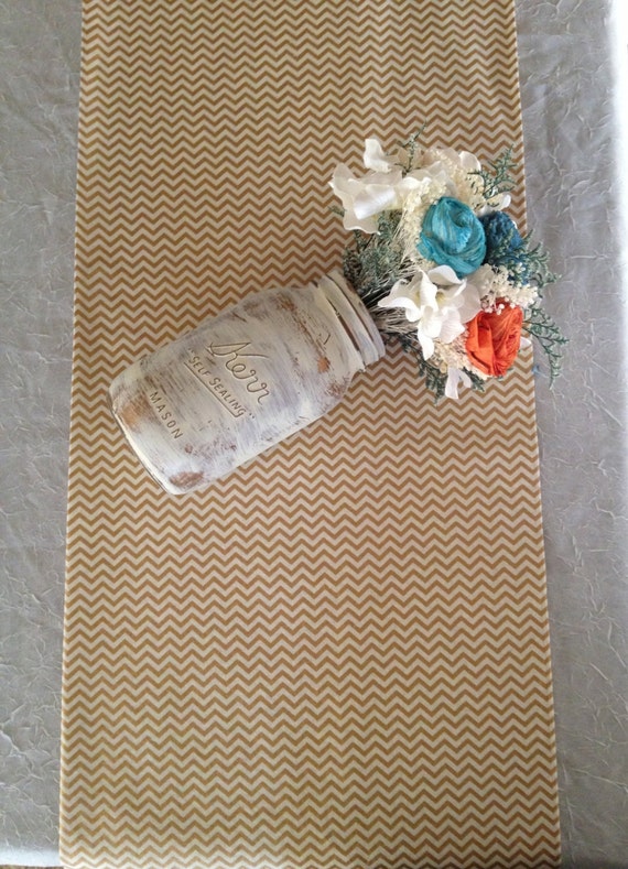 runners Gold runners, Metallic  table cream Chevron Cream  and Gold  cotton, MINI table table