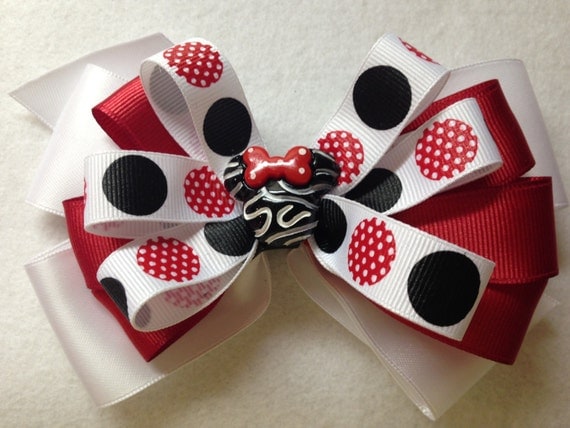 Cute Minnie inspired handmade barrette for girls of all ages