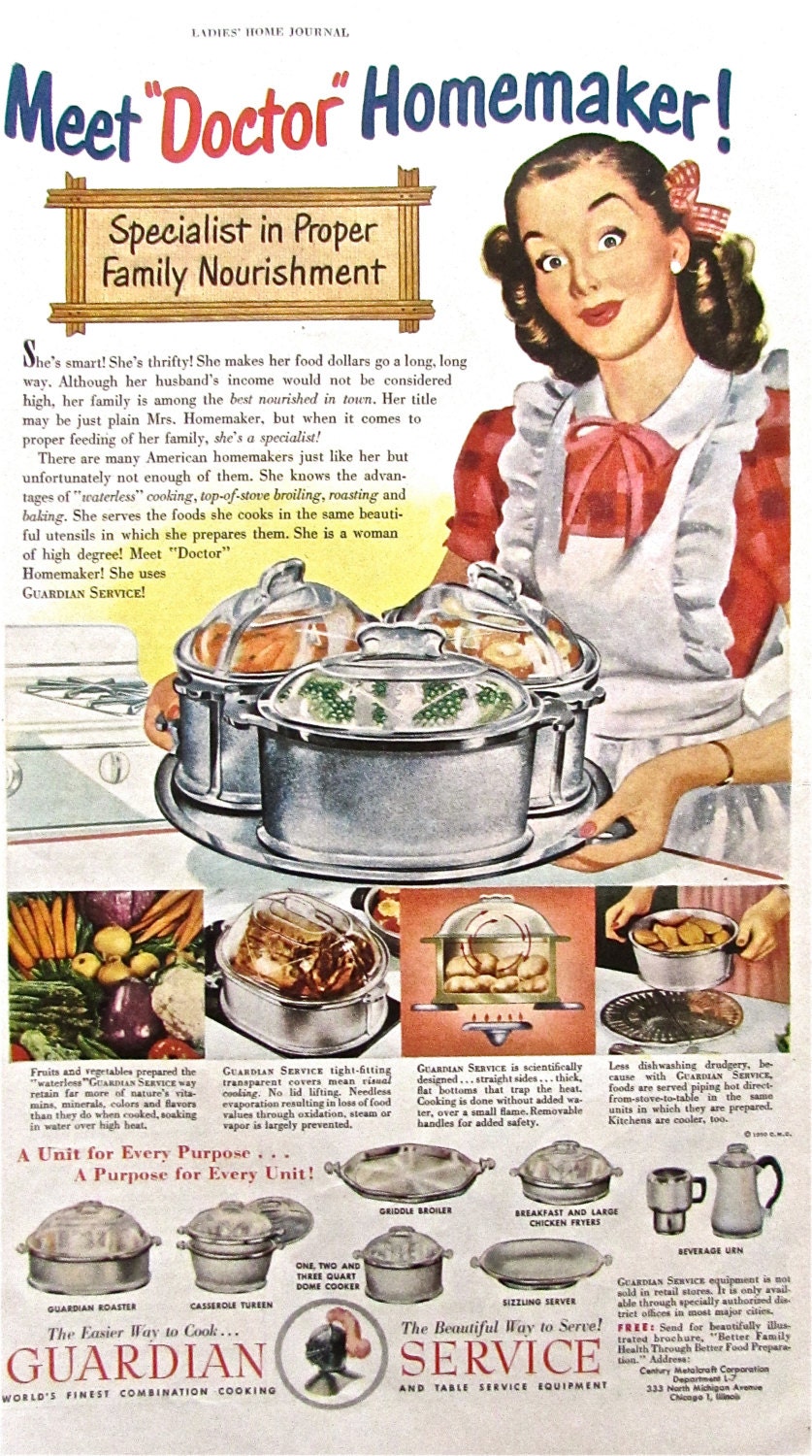 1950s Vintage Homemaker Advertisement GUARDIAN COOKWARE