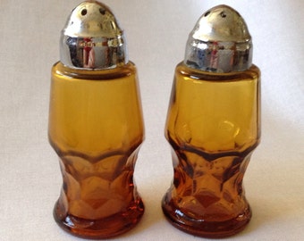 Vintage 1970's Glass Salt and Pepper Shakers