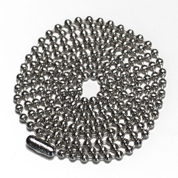 30 Stainless Steel Ball Chain Military Style Mens Chain
