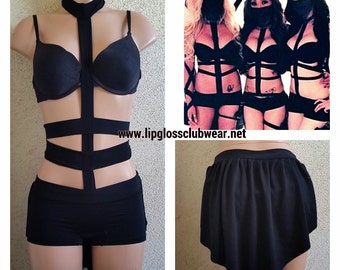 Sexy Ninja Costume - Rave Wear- Theme Wear- Dance - Costume - Halloween Costume - Custom - Theatre Costume
