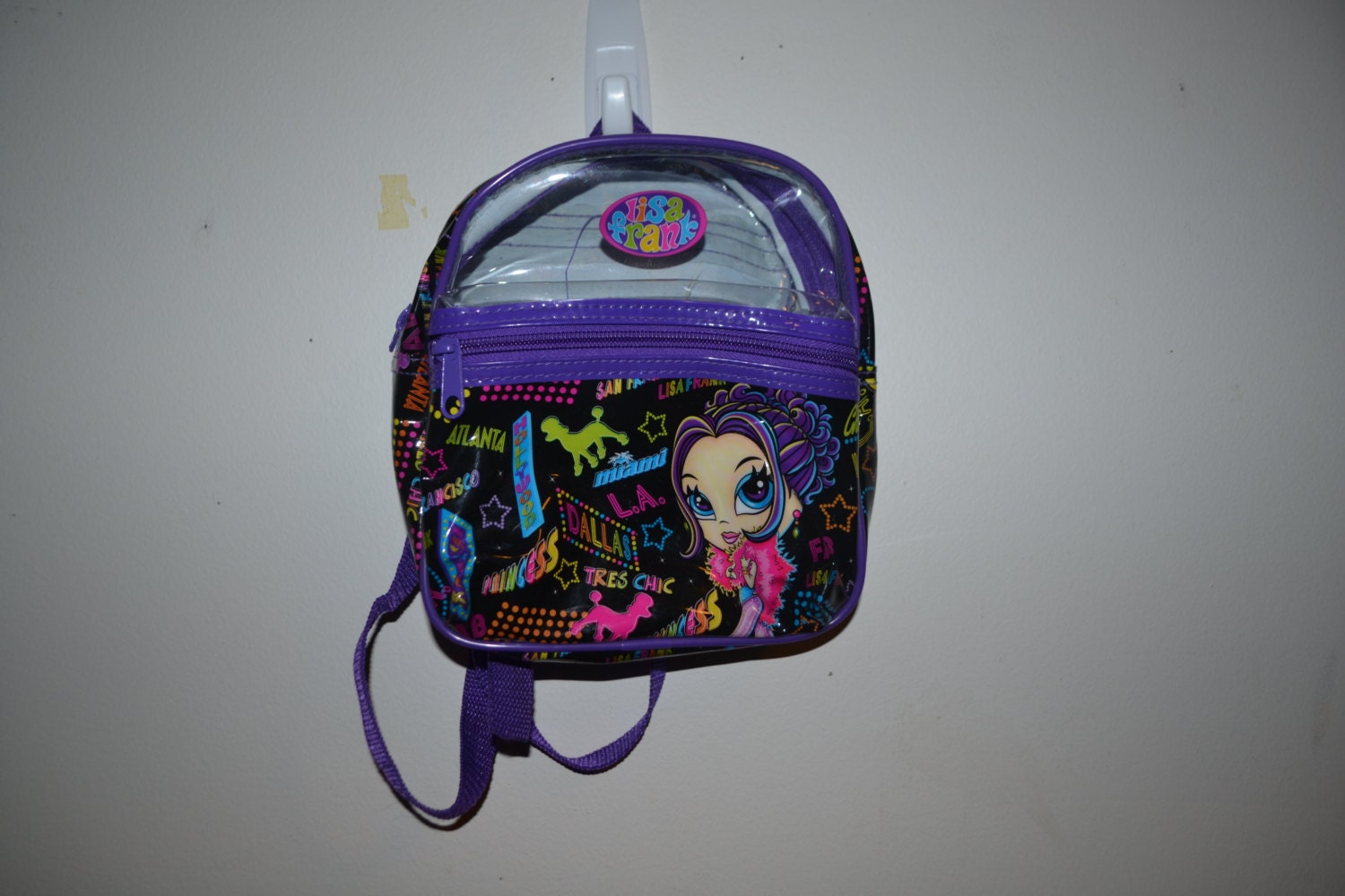 90s lisa frank purple backpack