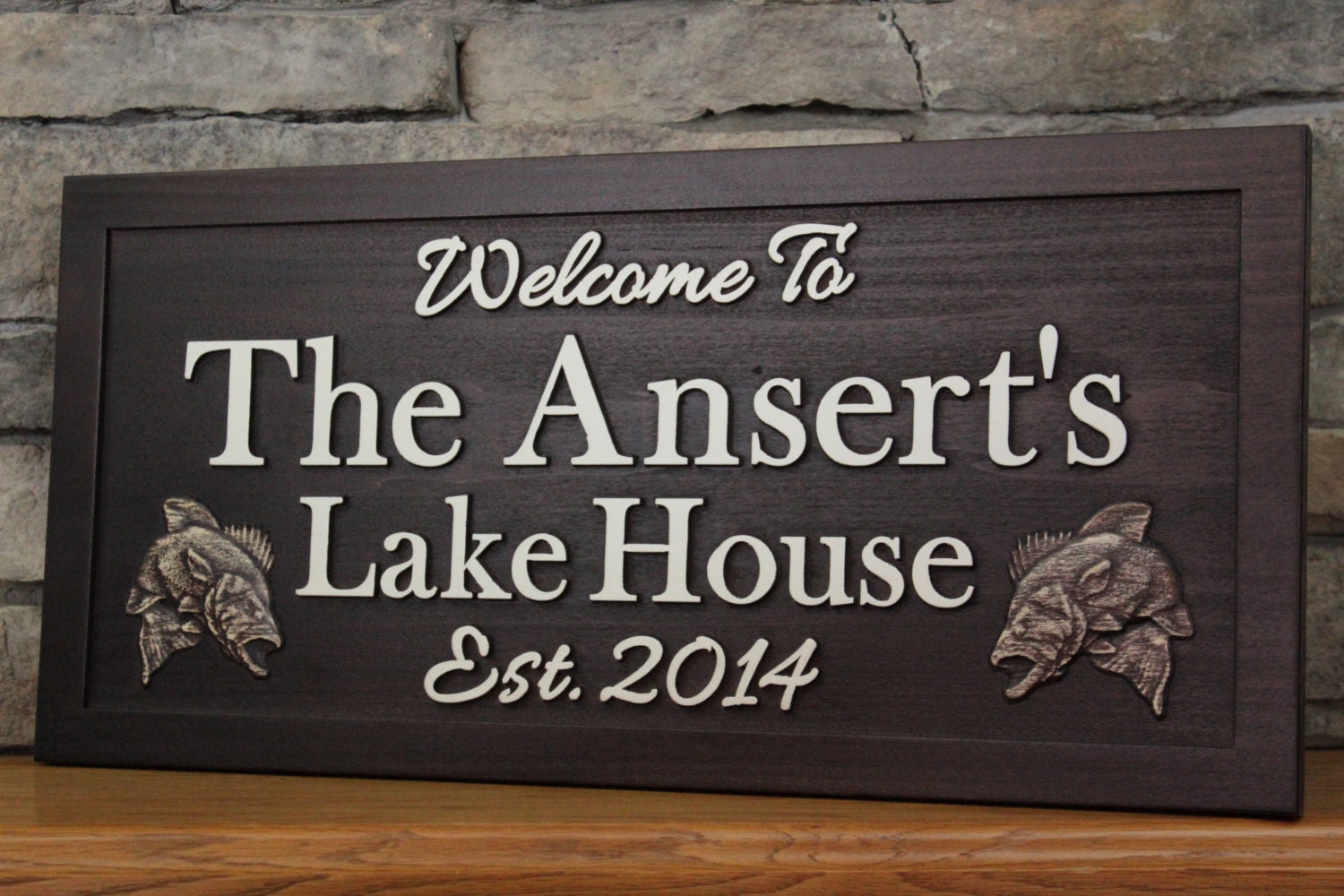 Personalized Lake House Sign Family Name Sign Distressed