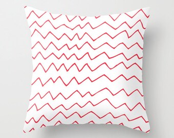Red Chevron Pillow Cover, minimalist pillow, geometric pillow, red pillow, graphic pillow, zigzag pillow, scandinavian pillow, pillow