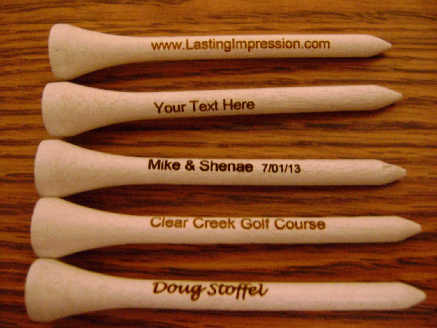 Set of 50 Personalized Golf Tees Laser Engraved 2.75 inch