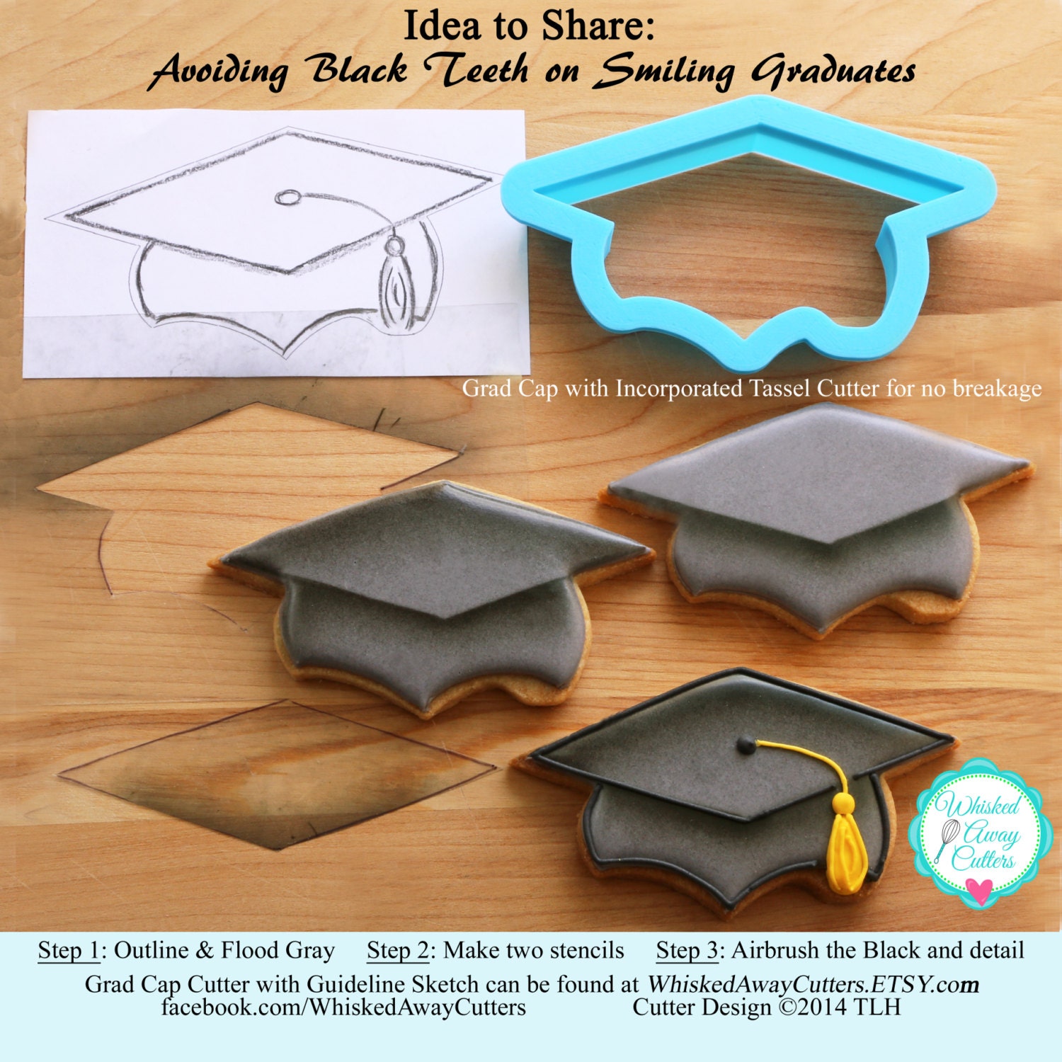 Graduation Cap with Incorporated Tassel Cookie Cutter Three