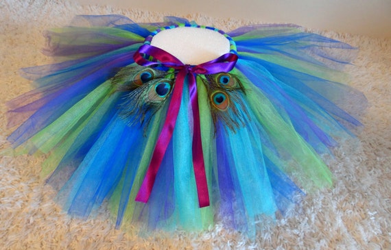 Items similar to Peacock Tutu, Blue Purple Green Turquoise Tutu on Etsy