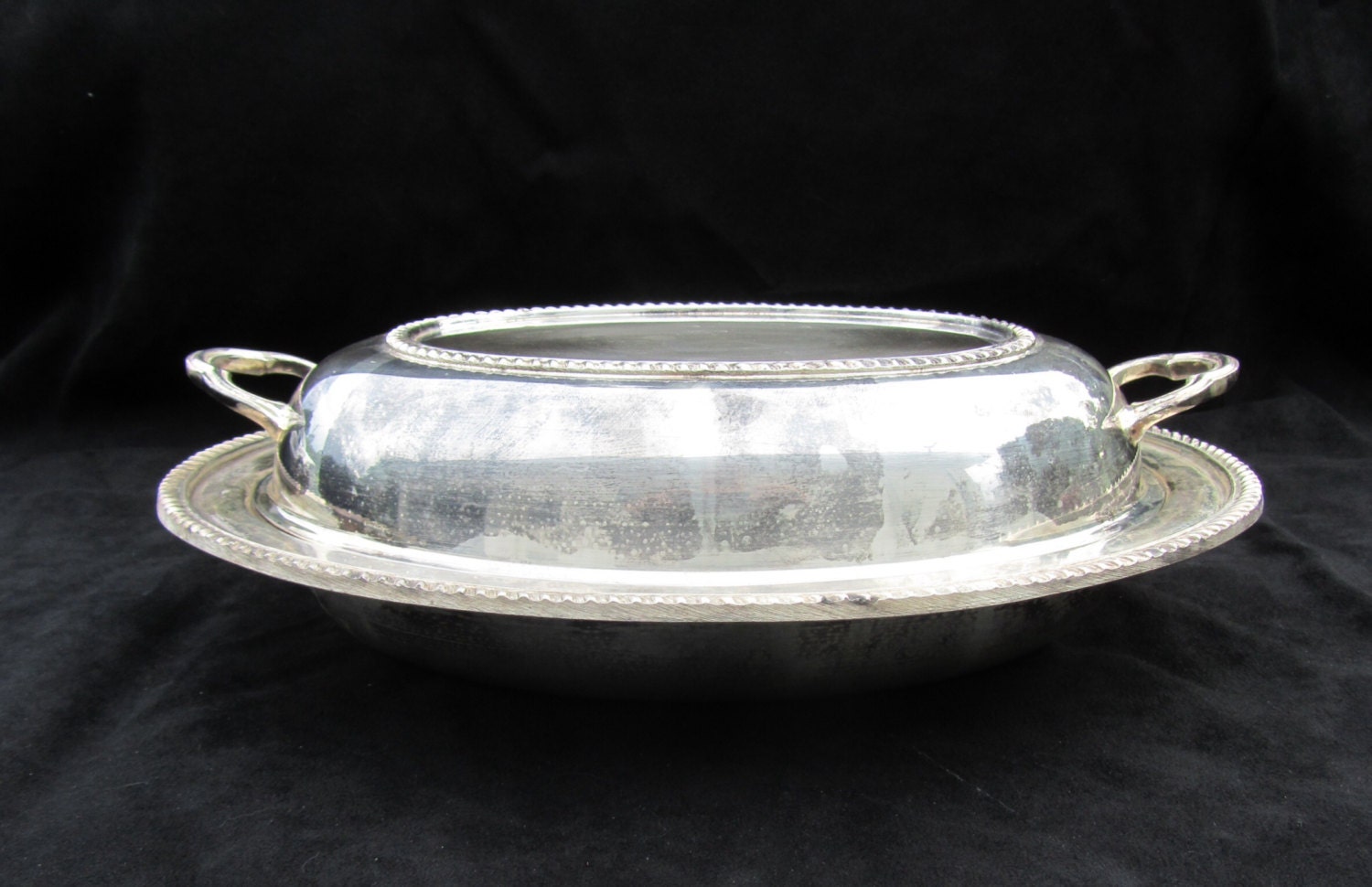 Covered Serving Tray Silver Serving Dish / Wedding/ Anniversary Haute