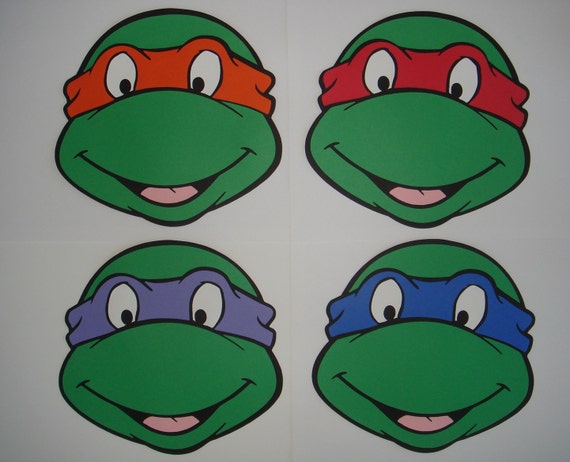 LARGE set of 4 Ninja turtle decoration cut out