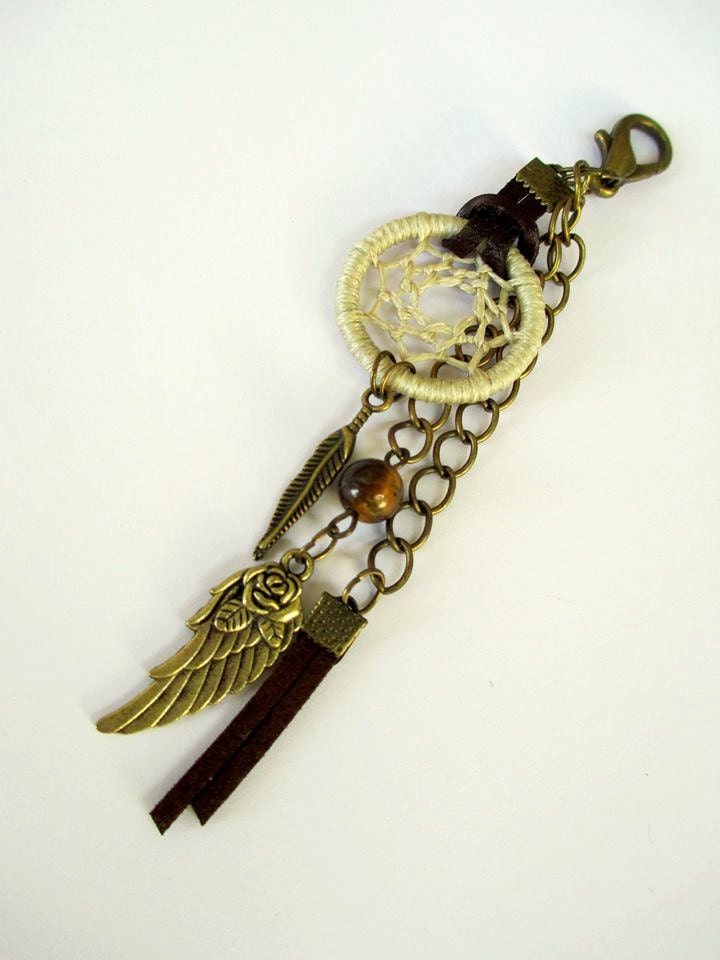 Dreamcatcher Keychain Accessory for bag Brown Dreamcatcher