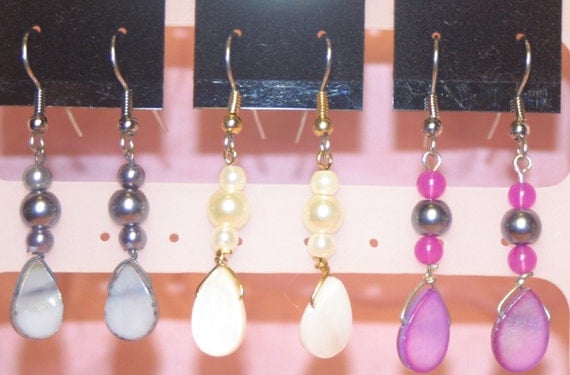 Shell & Faux Pearl Earrings
