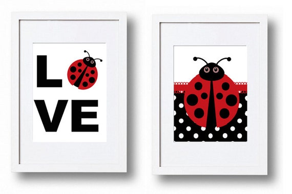 Items similar to Ladybug  nursery decor  wall art  Love 