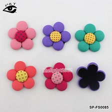 100pcs/lot Mixed Color Lovely Fabric Covered Buttons Flower Fabrics and ...