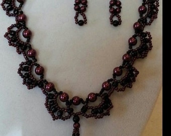 Items similar to 2-Piece Beaded Necklace And Earring Set on Etsy