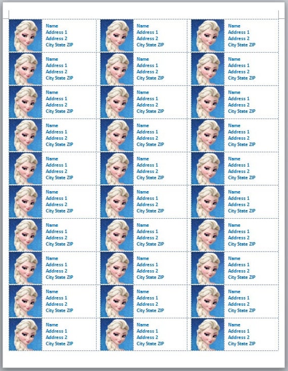Items similar to Disney Frozen Elsa Address Labels on Etsy