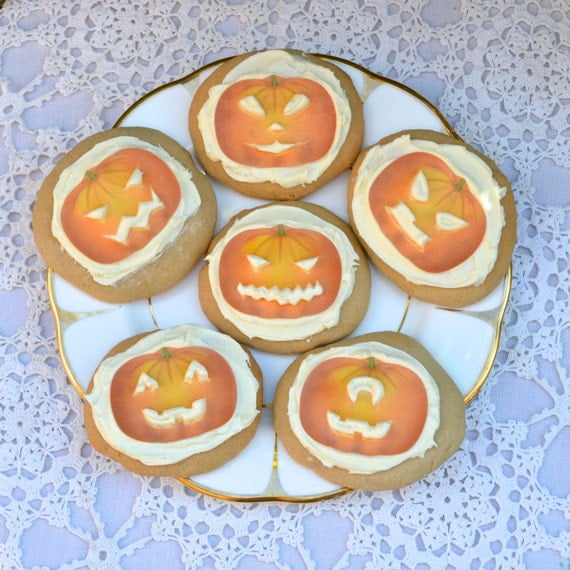 Edible Pumpkin Halloween JackOLanterns x 18 Wafer