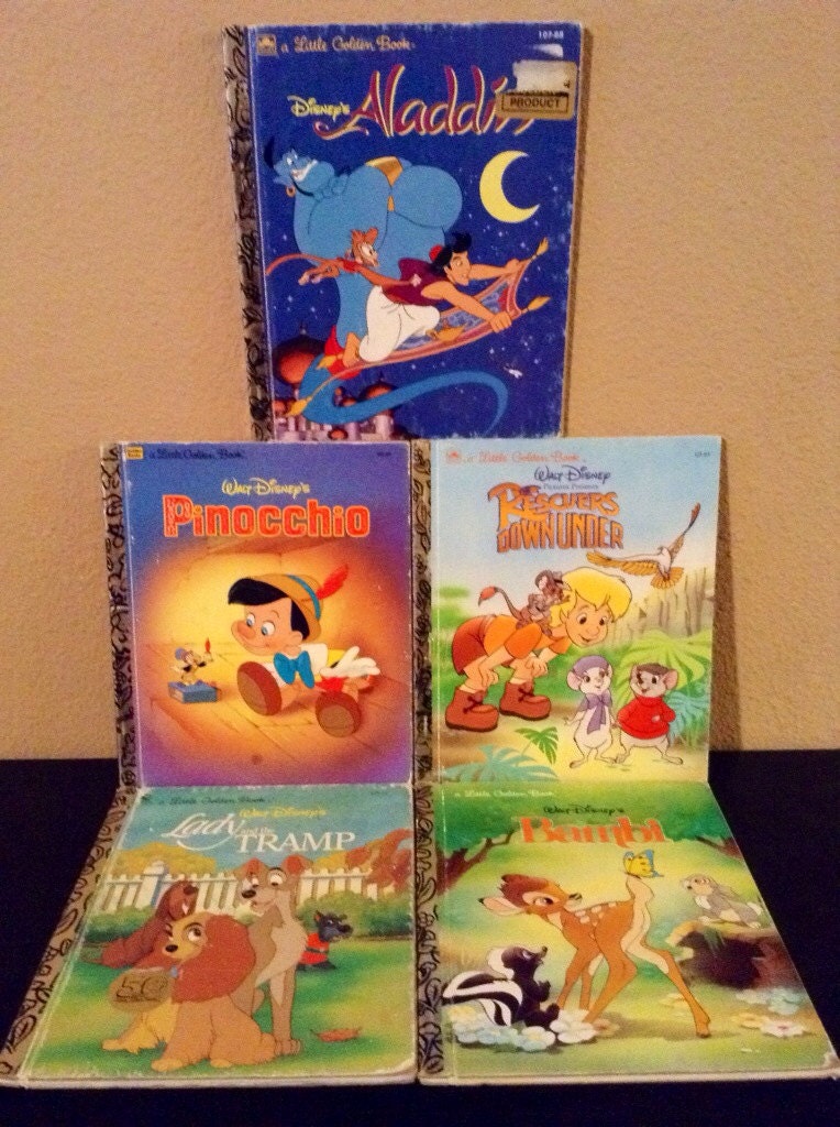 5 little golden books Aladdin Pinocchio The by ReadingImagination