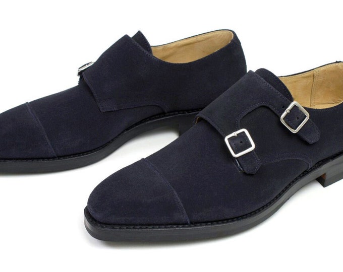 Handmade Goodyear Welted Men's Monk-Strap Shoes