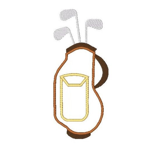 Golf Bag Applique Machine Embroidery Design 4X4 5X7 6X10
