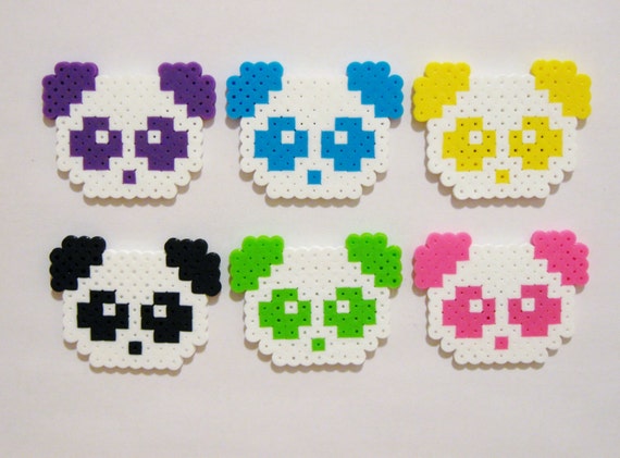 6pc PANDAS MAGNET SET // Kawaii Animals Colorful Panda Bears