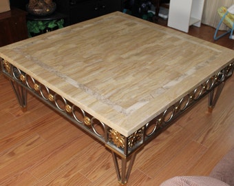 Mid Century Modern Marble Coffee Table - Large Square ...