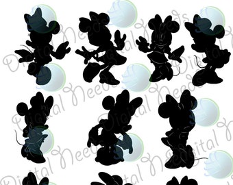 Mini Mouse Sil 10 Minnie Mouse Silhouettes Clip Art / png and SOURCE files / Disney ...