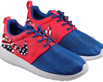 nike roshe run red and blue