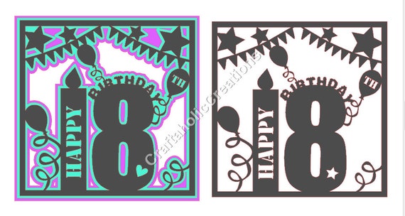 Download Items similar to 18th Birthday Toppers with Mats SVG ...