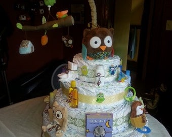 4 Tier Solid Diaper Cake