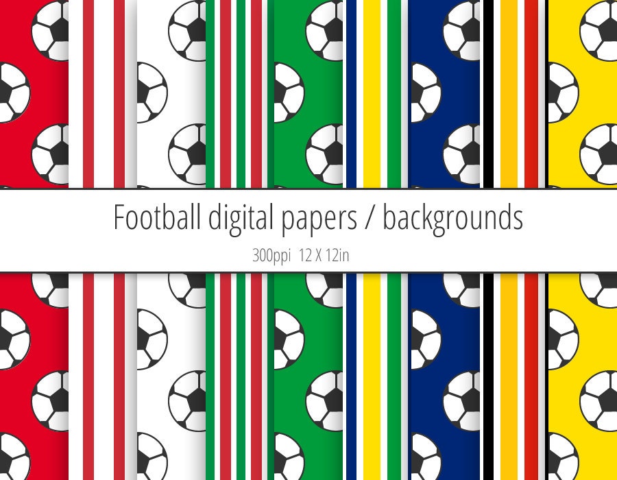 Printable Soccer / Football Digital Paper Pack / Backgrounds