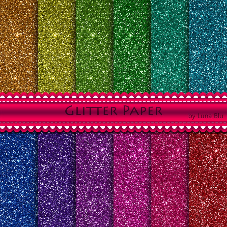 Glitter Digital Paper Pack Glitter Paper by Lunabludesign on Etsy