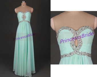 Jewel Cap Sleeve Chiffon Knee-length Dress Mint Green