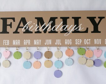 Family Birthday Board - Birthday Calendar - Birthday Sign - Our Family Birthdays - Family Calendar - Family Celebrations - Our Birthdays