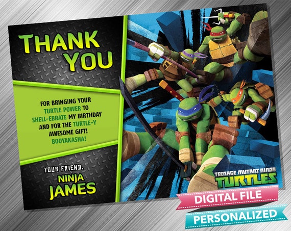 Ninja Turtles Thank you card