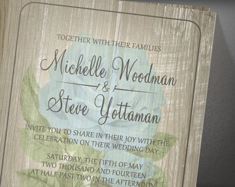 Brown Rustic Floral Wedding invites