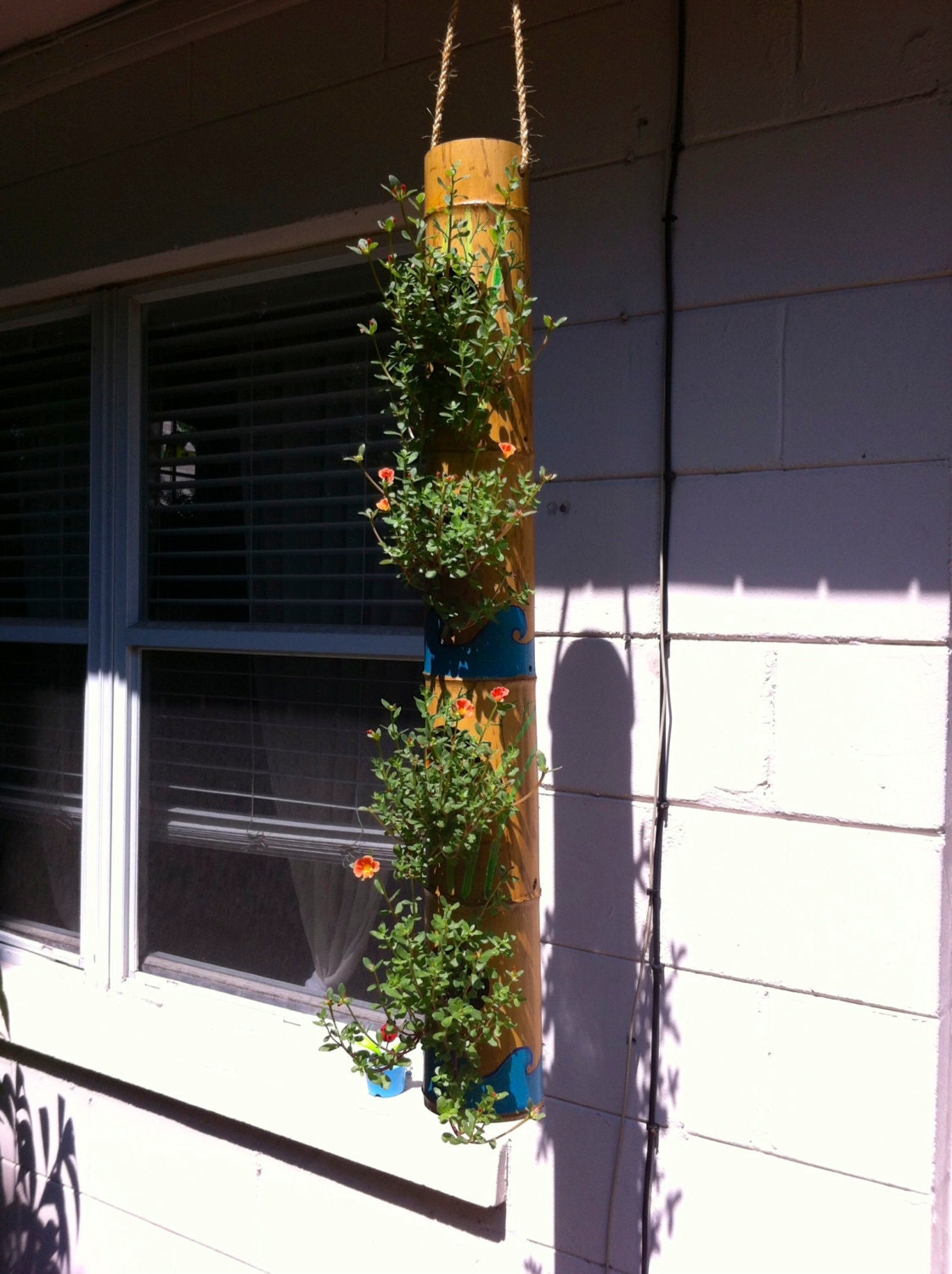 Items similar to Bamboo Hanging Planter on Etsy