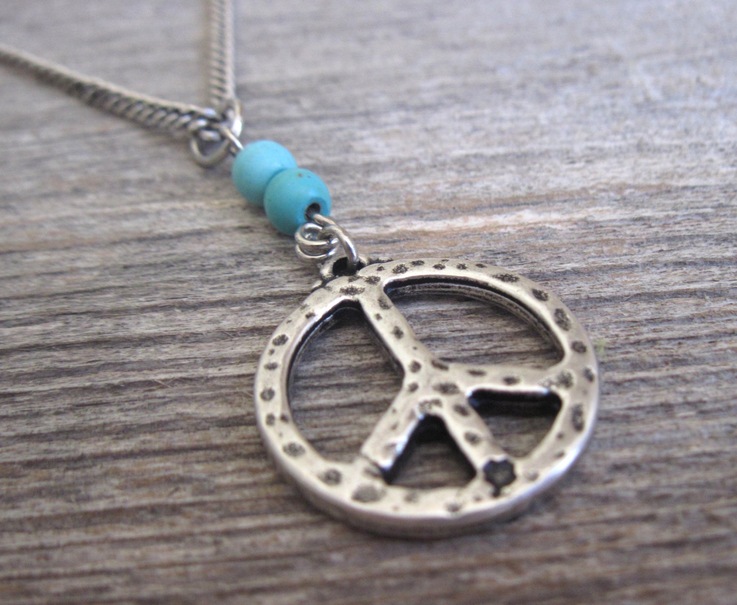 Men's Necklace Men's Peace Sign Necklace Men's