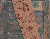 Burlap Stocking - Garden Tools - Brown and Tan - Rustic Stocking - Summer Stocking - Primitive Stocking