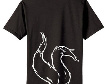 Fox Tails Shirt Cosplay clothing Furry fandom Shirt with tail Kitsune tails Kanji for fox - unisex mens fit