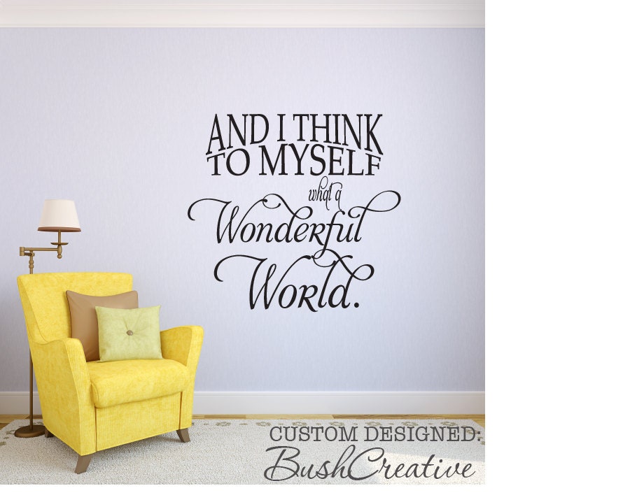 Wall Decals What A Wonderful World Louis Armstrong Vinyl Decal