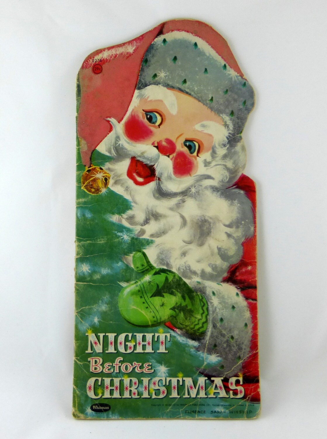 Night Before Christmas 1958 Whitman Large Die Cut Book