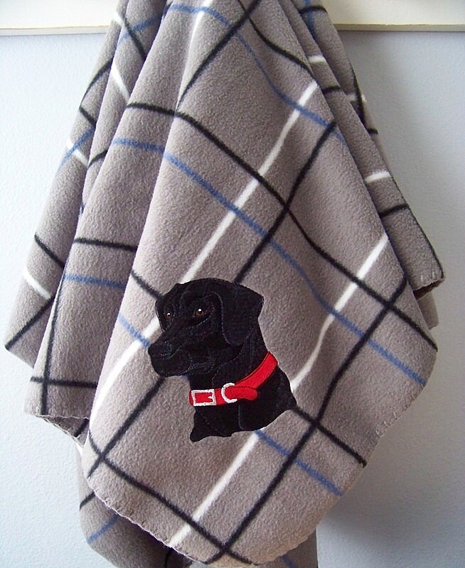 Black Labrador Fleece Blanket