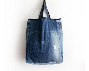 Popular items for large denim tote bag