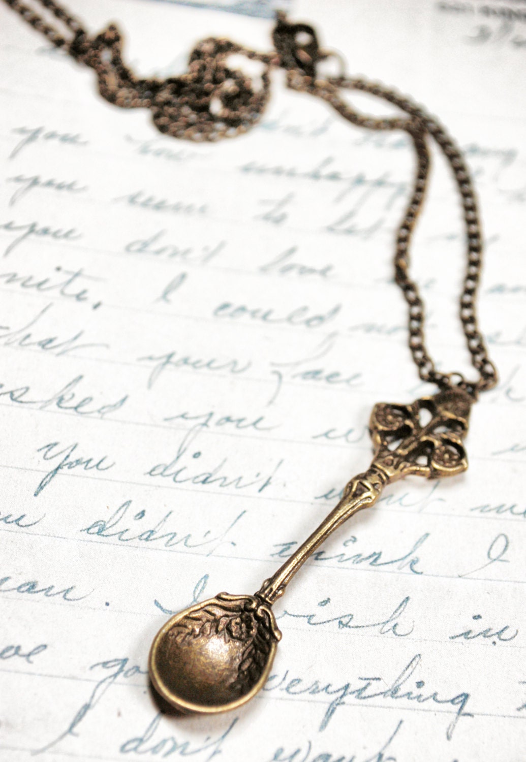 Steampunk Necklace Antique Snuff Spoon Art Deco Pendant