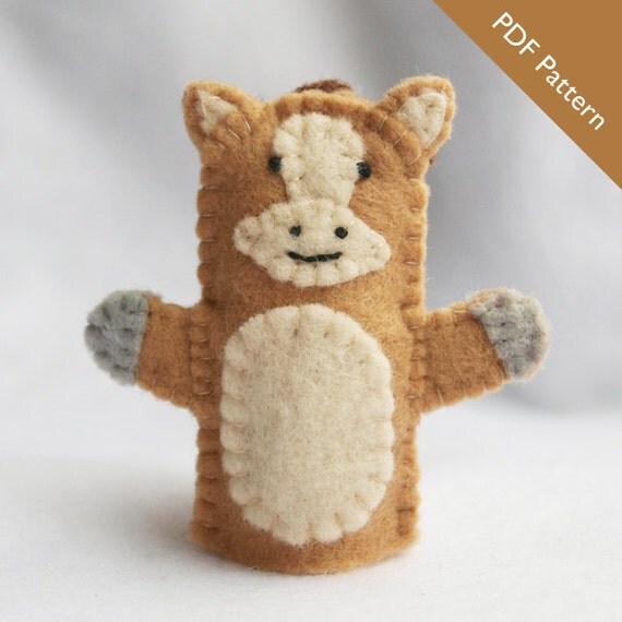 horse finger puppet template