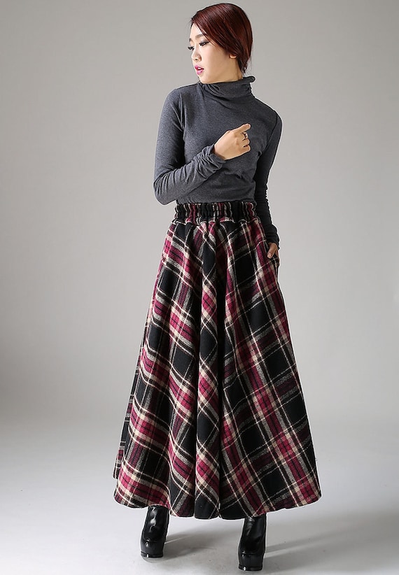 Maxi wool skirt women long skirt 1090 by xiaolizi on Etsy