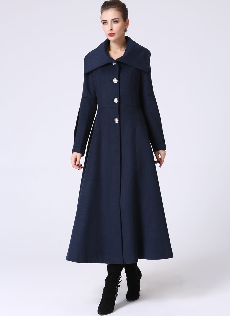 Maxi coat long coat womens jackets winter coat fitted