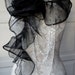 Structured Evening SCARF in SILK organza with Rose pin by Fairytale13 - black.