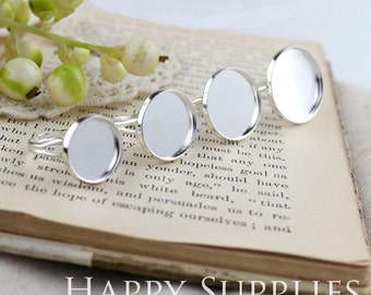 10Pcs 19mm Adjustable Silver Plated Brass Plated Ring Base